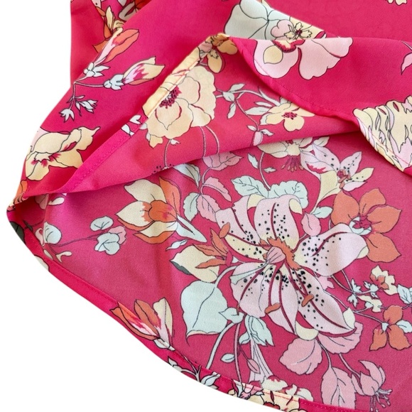 Liz Claiborne Floral Sleeveless Blouse Spring Easter NEW NWT pink Easter L #908 - Picture 7 of 10
